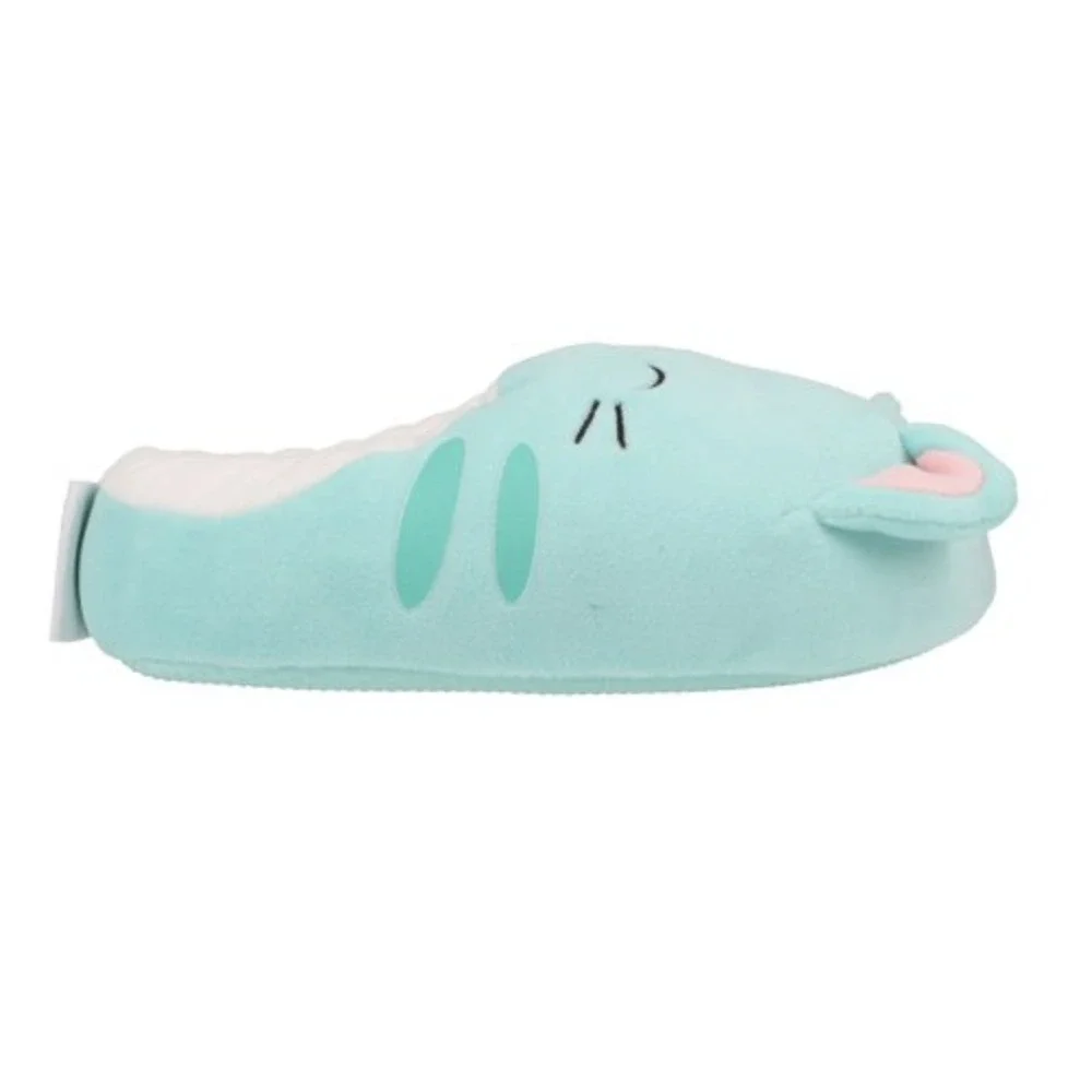 SQUISHMALLOWS CAT Girls Slippers Size 4-5 Teal Color NWT ULTRASOFT!